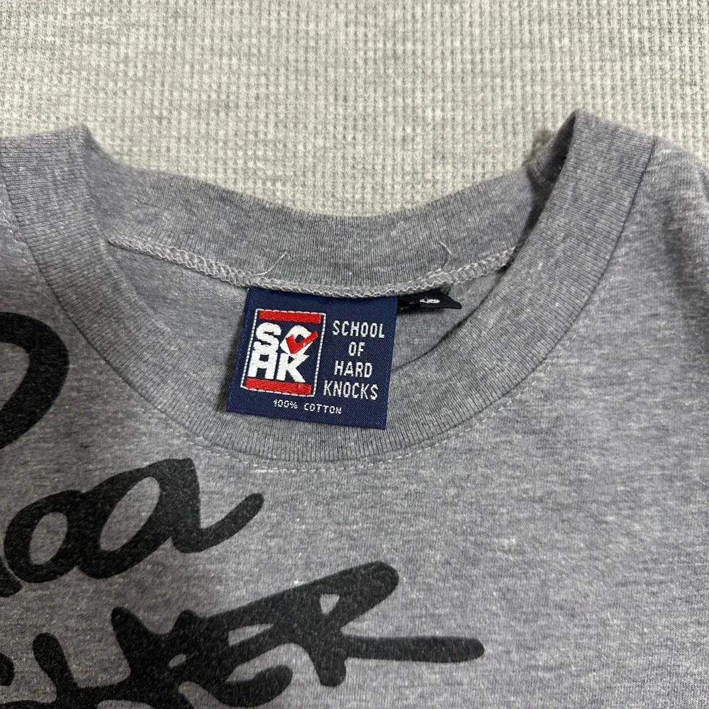 Y2K School of‎ Hard Knocks SOHK Oversized Graphic Tee Heather Gray Extra Large